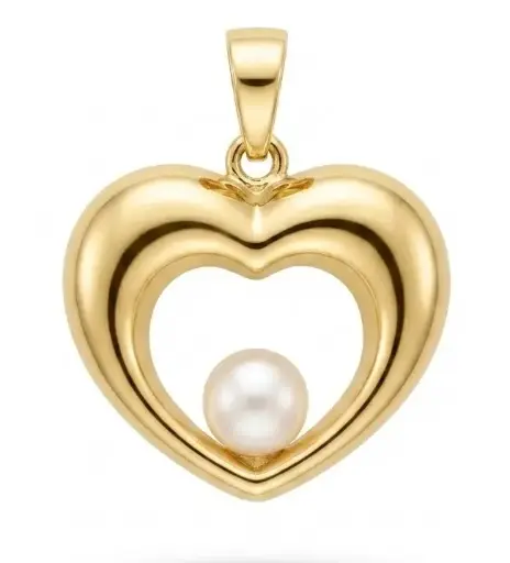 [00238] 16x8MM FRESHWATER  PEARL HEART PENDANT 