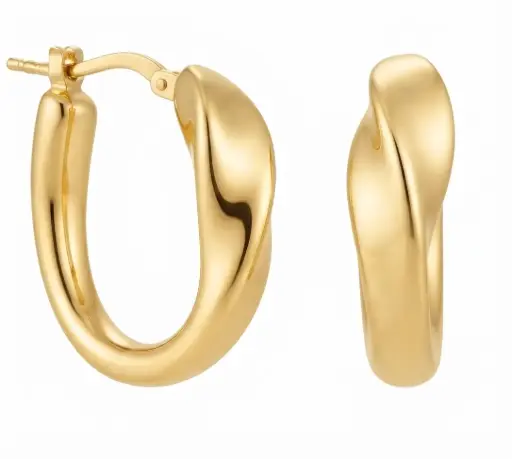 [00276] 20x19x7MM TWISTED HOOP EARRINGS.HINGED BACK