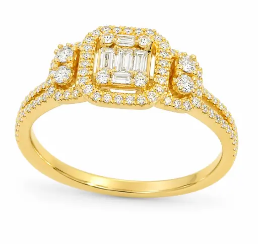 [B4262/0.45] SORTIJA BRILLANTES DI 100 RD SI H 0.31  6 TP 0.14 CT TW   