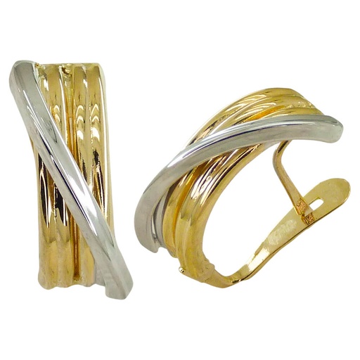[4979] PENDIENTES BANDAS BICOLOR 16x6MM CATALAN