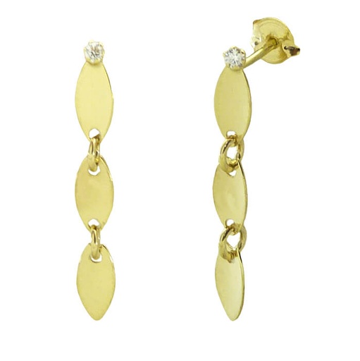 [5576] 18MM  LEAVES DANGLING EARRINGS.PUSH BACK.