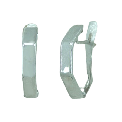 [4201B] PENDIENTES ORO BLANCO Y CIERRE CATALAN.14x2MM