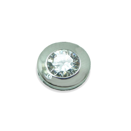 [1673/GB] COLGANTE ORO BLANCO CHATON CIRCONITA 3MM SIN REASA