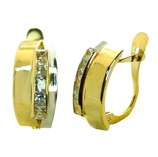 [2655] TWO TONE LEVERBACK EARRINGS.