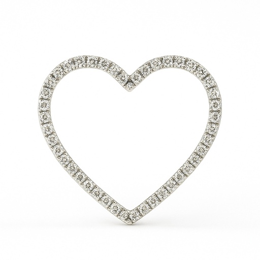 [B4064/0.14] COLGANTE CORAZÓN 15x13MM 44 BRILLANTES 0.14 H-SI