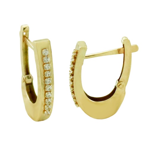 [5839] 15x2'5MM SQUARE HOOP EARRINGS WITH CZ.