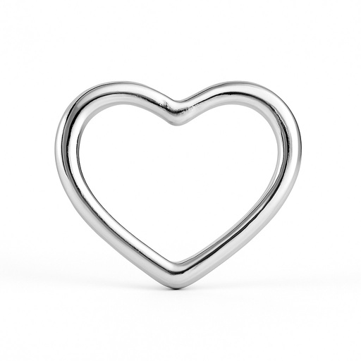 [3955B] 12MM PLAIN HEART WHITE GOLD PENDANT.