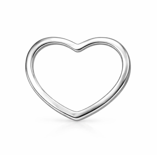 [3955B] COLGANTE ORO BLANCO CORAZÓN PLANO 12MM