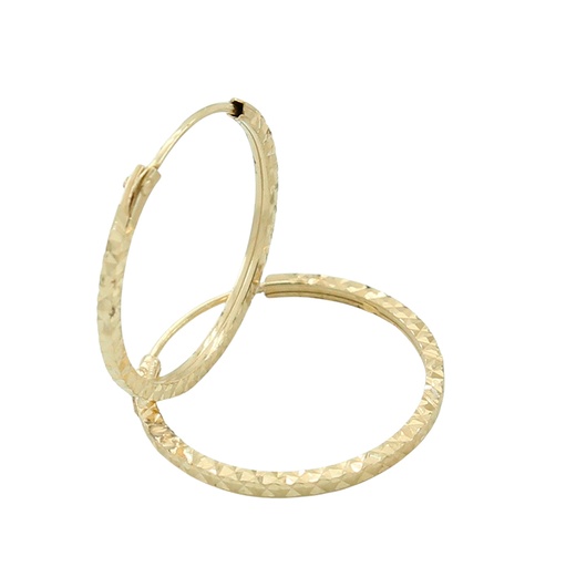 [7115] 12x2MM CARVED HOOP EARRINGS.