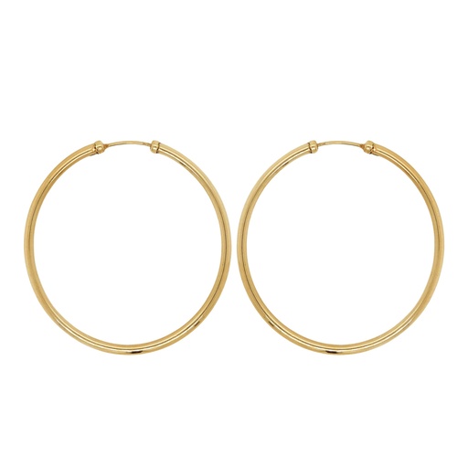 [9044] 40x2MM ROUND TUBE HOOP EARRINGS.