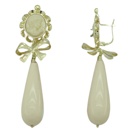 [7382/LM] PENDIENTES ARQUILLO 12x10MM LAZO.COLOR  MARFIL.62MM.CATALAN