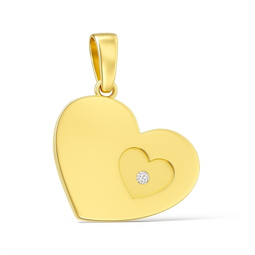[5129/C] 9MM HEART PENDANT WITH CZ.