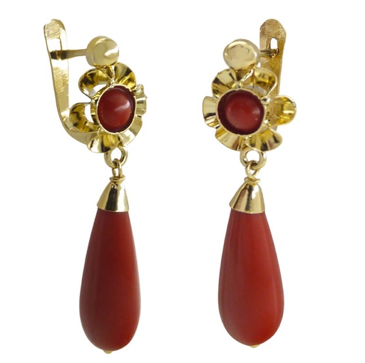 [6050C] PENDIENTES ARQUILLO PERITA COLOR  CORAL,30MM,CATALAN