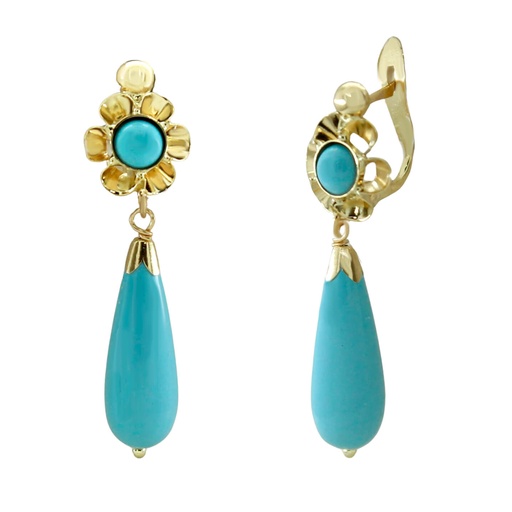 [6050T] PENDIENTE ARQUILLO PERITA COLOR  TURQUESA 30MM CATALAN