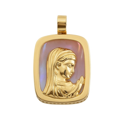 [5384V] COLGANTE ANTIC NACAR ROSA 10x8MM CON VIRGEN