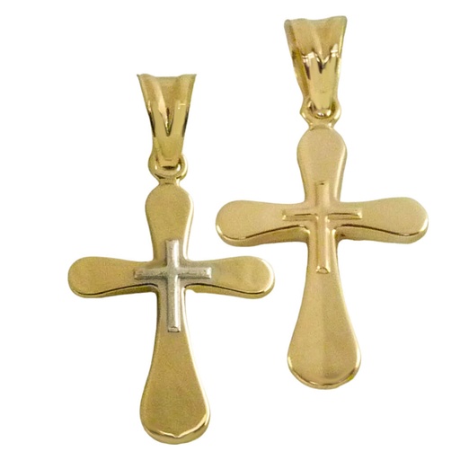 [5069] CRUZ SIN CRISTO 25x15MM.BICOLOR