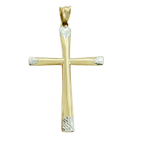 [5760] 37x24MM TWO TONE CROSS PENDANT