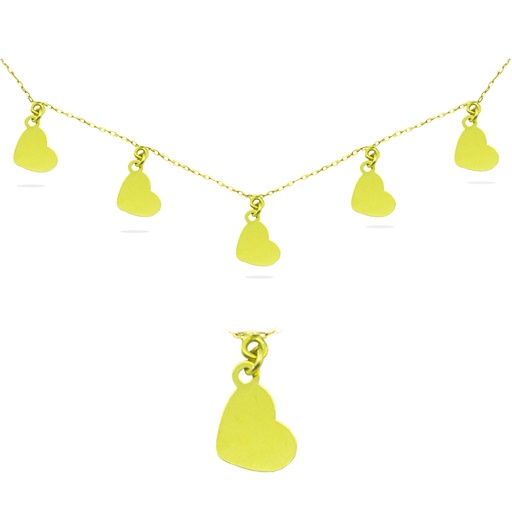 [4595] GARGANTILLA CORAZONES 6MM LISOS 45CM