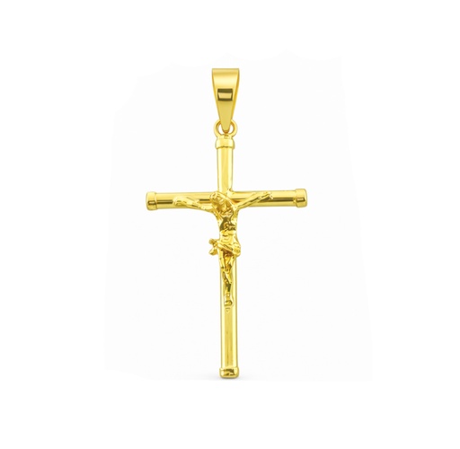 [1281] CRUZ TUBO CON CRISTO 21x13x1.5MM CON TAPON