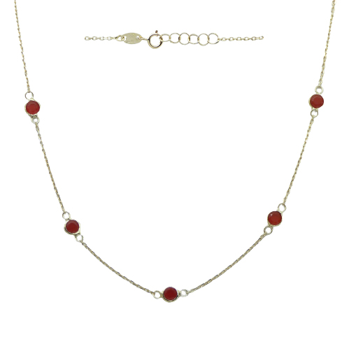 [5139/45R] 4MM RED QUARTZ NECKLACE.45CM.