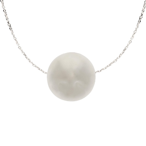 [3831B] 8MM WHITE GOLD NECKLACE.45CM CHAIN.