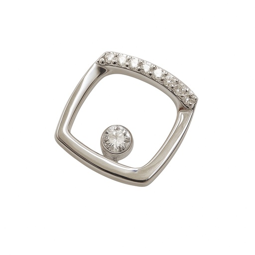 [B4136/0.07] COLGANTE CUADRADO 9X9MM PERLA Y BRILLANTES 1/0.05-9/0.02 H-SI