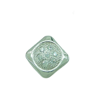 [3446CB] WHITE GOLD SQUARE PENDANT WITH CZ.8MM.