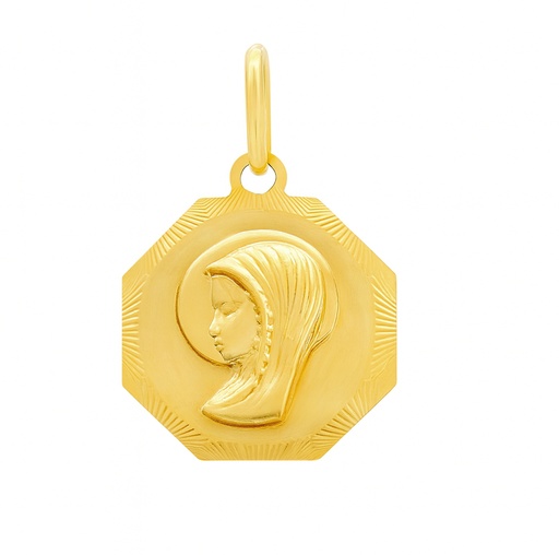 [5728] MEDALLA VIRGEN NIÑA OCTOGONAL TALLADA 15MM