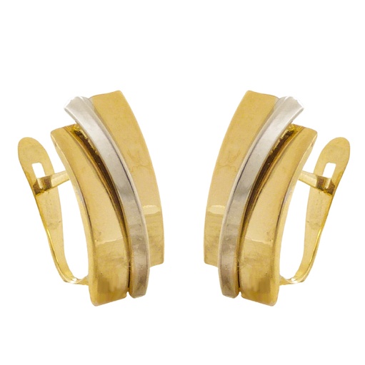 [4981] PENDIENTES BANDAS BICOLOR 15x6MM.CATALAN