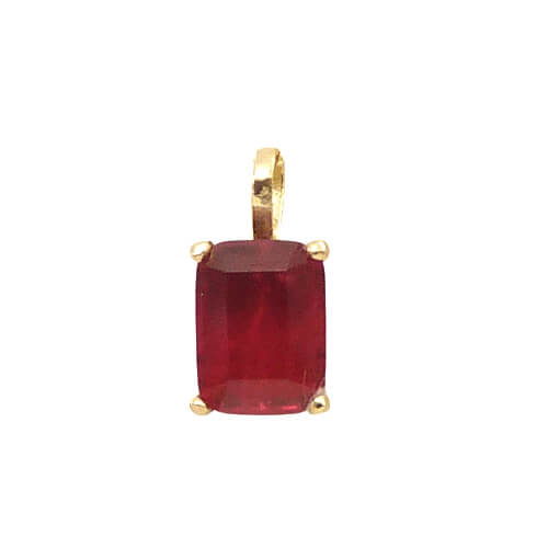 [5468/CR] 8x6MM RUBY COLOR QUARTZ PENDANT.