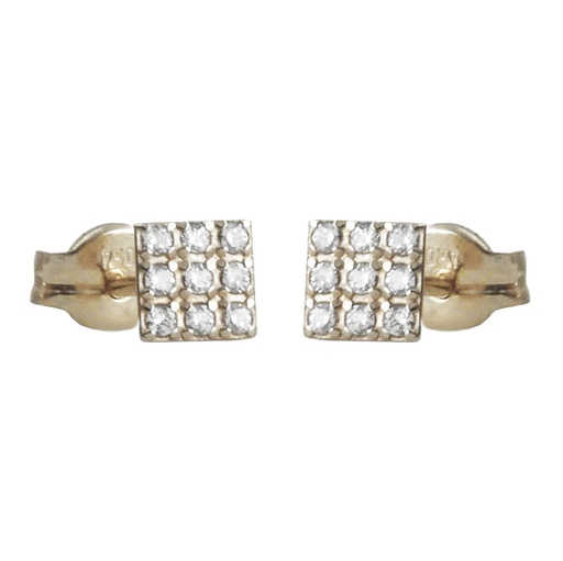 [5119B] WHITE GOLD SQUARE STUD EARRINGS.