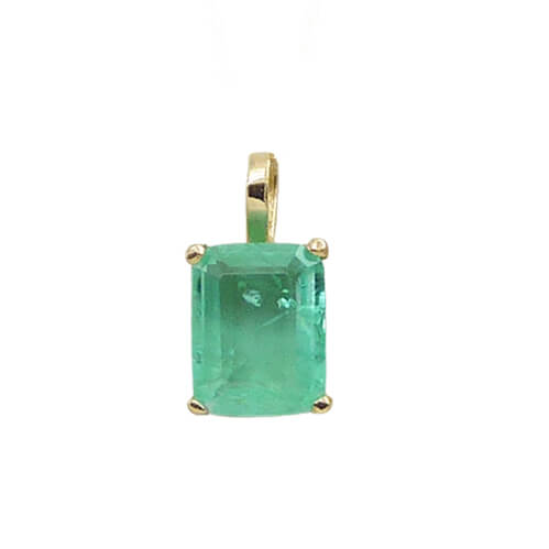 [5468/CE] 8x6MM EMERALD COLOR QUARTZ PENDANT.