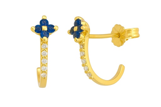 [B4166Z] PENDIENTES CUAJO ZAFIRO 1.5MM.20 BRILLANTES 1MM H-SI 0.07 CT TW