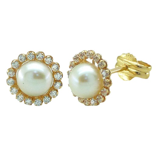 [5479] 5MM FRESHWATWER PEARL AND CZ.PUSHBACK.