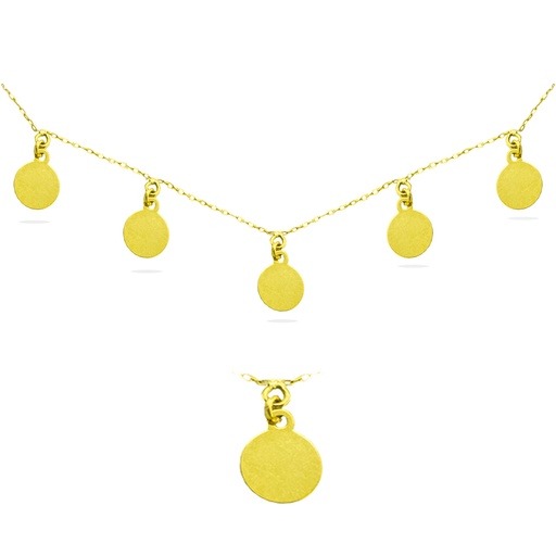 [4599] 6MM ROUND CHARMS NECKLACE.45CM CHAIN.