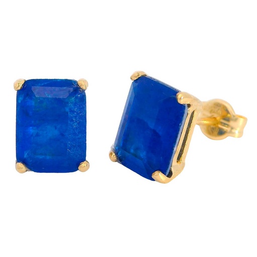 [5468Z] PENDIENTES CUARZO COLOR  ZAFIRO 8x6MM