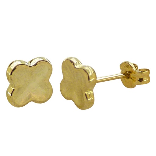 [5282] 7MM QUATREFOIL STUD EARRINGS.