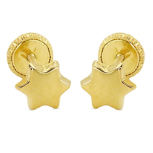 [1937] PENDIENTES ESTRELLA LISA 5MM.TORNILLO