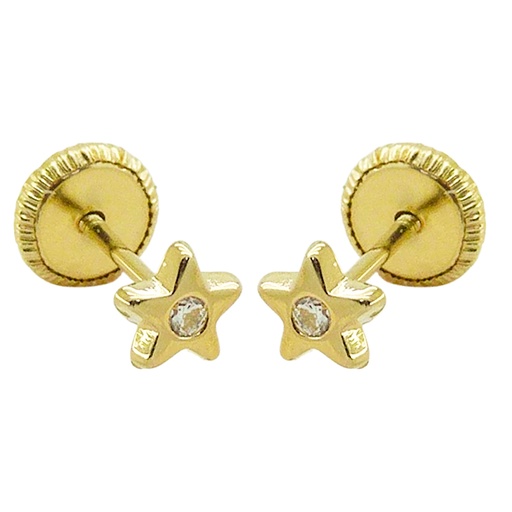 [4245] PENDIENTES ESTRELLA CON CIRCONITAS.4MM.TORNILLO.
