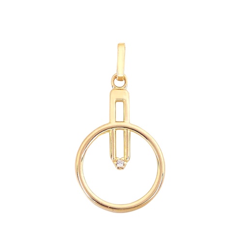 [5660] 19MM ROUND PENDANT WITH CZ.