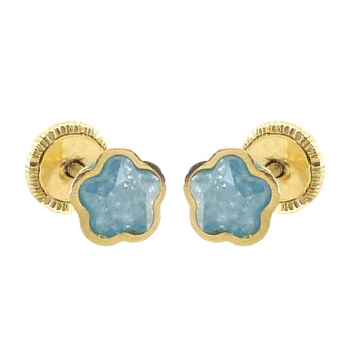 [5573] PENDIENTES PIEDRA "ICY" CABUCHON AZUL.5MM.ROSCA.