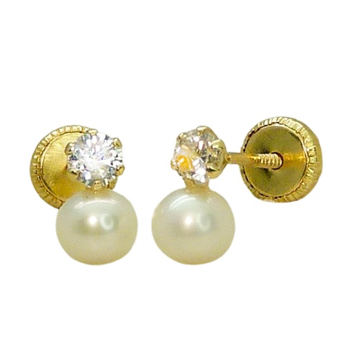 [6821] PENDIENTES GARRA DE 2'5MM Y PERLA DE 3MM.