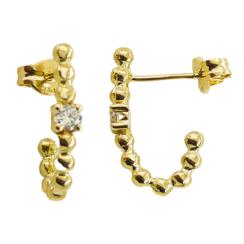 [4666] 15MM HOOP EARRINGS WITH 3MM CZ CLAW.