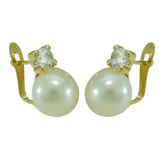 [2316] PENDIENTES GARRA DE 4MM Y PERLA BOTON DE 9MM.CATALAN.