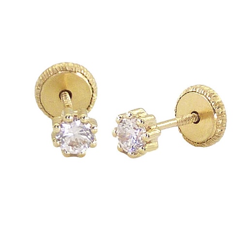 [5677] PENDIENTES GARRA OCHO GRANOS CIRCONITA 3MM.