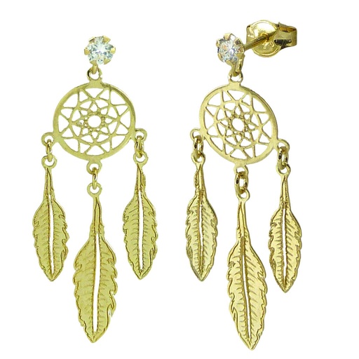 [5475] PENDIENTES GARRA ATRAPASUEÑOS 3 PLUMAS.25MM.