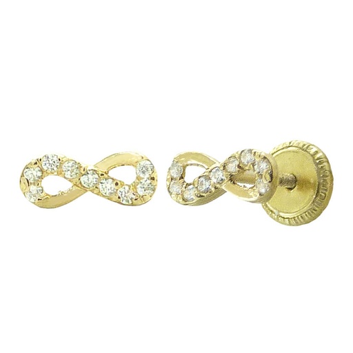 [5612] PENDIENTES INFINITO CON CIRCONITAS. 8MM.TORNILLO.
