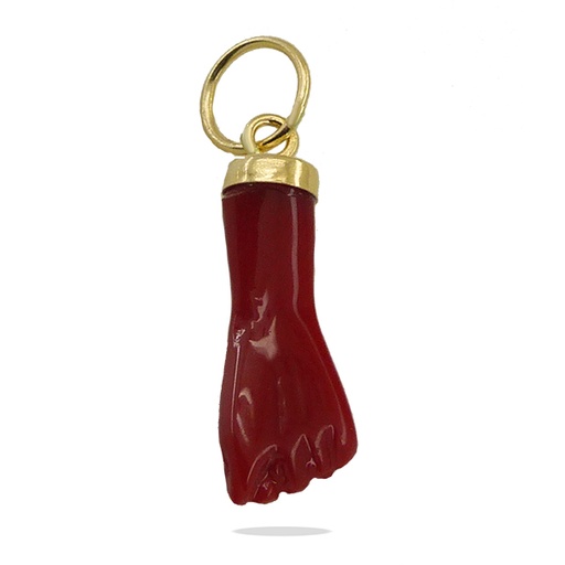 [6348C] 18MM CORAL REEF COLOR AMULET FIST PENDANT.