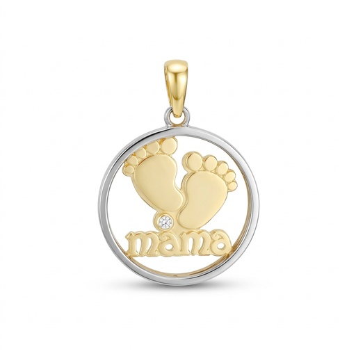 [4465] COLGANTE MAMA HUELLAS 17 MM