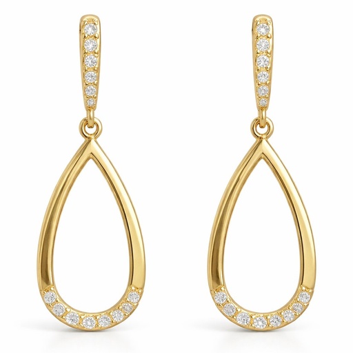 [3683] 30x14MM DANGLING EARRINGS WITH CZ